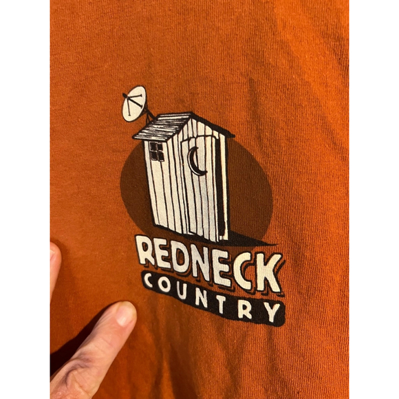 Men's Delta Magnum Weight T-shirt XL Orange Redneck Country - Picture 2 of 5